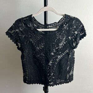EXPRESS Lace Top Black